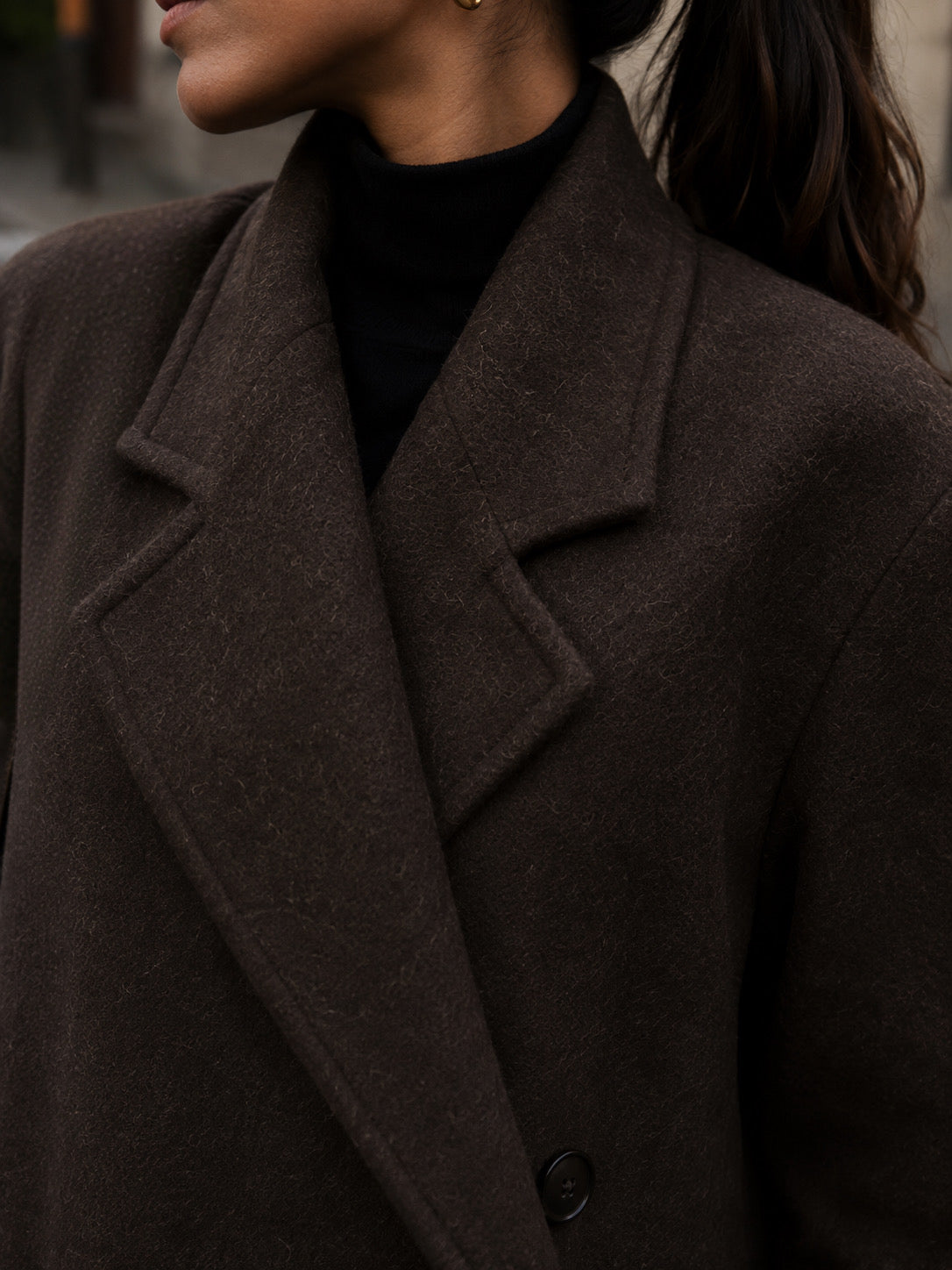 CHOCOLATE WOOL COAT